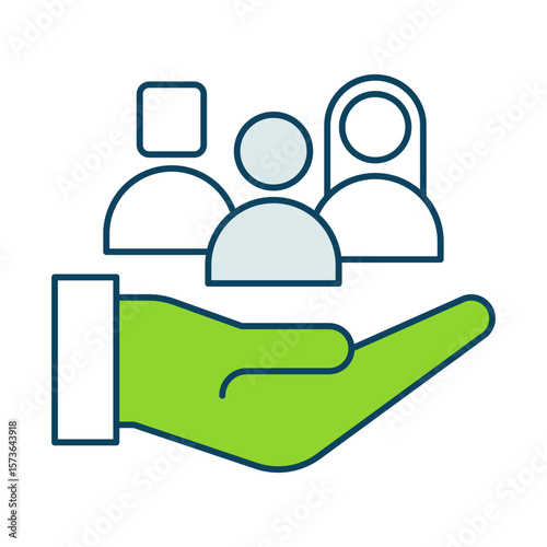 Inclusivity icon. People Representing Equal Access in AI Development on Transparent Background. 