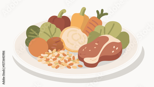 Wholesome Nutritious Meal on a Plate Represents Healthy Eating Choices