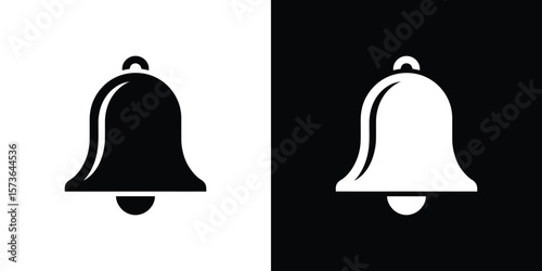 Dual Bell Icon Black on White and White on Black in Format