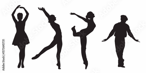 Silhouette in Motion: Capturing the grace and fluidity of the ballet dancer's form through elegant silhouette, with each pose exuding poise, strength, and a touch of artistry. 