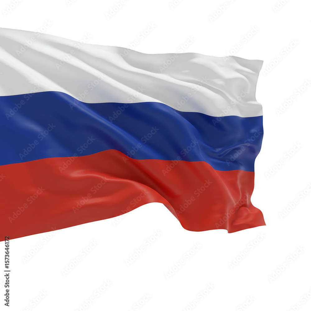 Naklejka premium Illustration of Waving Russian National Flag with Red Blue and White