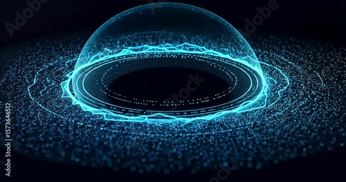 Abstract blue energy shield effect animation for futuristic technology visualization