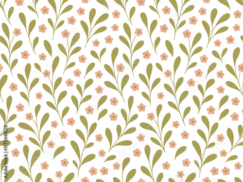 Floral Abstract Seamless Pattern, Suitable for Fashion Design, Decoration, Fabric, Wallpaper and Printing on White Background