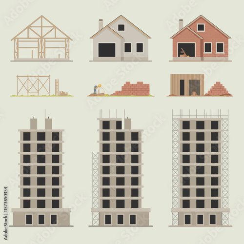 Construction Process From Small Home to Multi-story Building