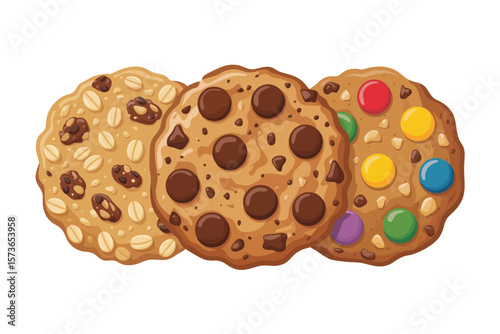 Three Different Types of Delicious Cookies