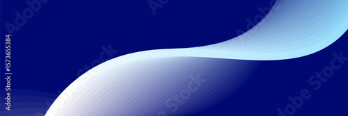 Flowing dark blue curve shape with soft gradient vector abstract background, relaxing and tranquil art, can illustrate health medical or sound of music.