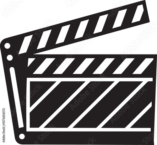 movie clapper board vector, movie clapperboard silhouette vector icon, movie clapper board vector logo