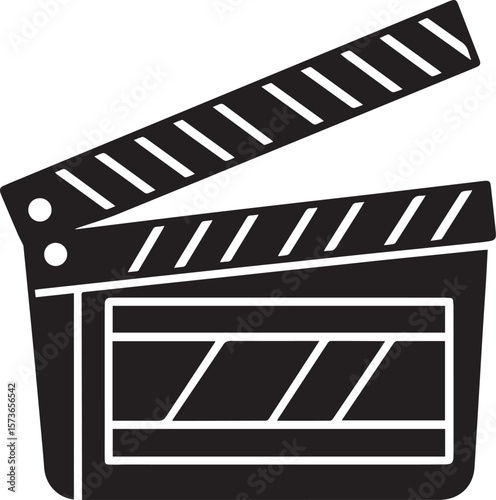movie clapper board vector, movie clapperboard silhouette vector icon, movie clapper board vector logo