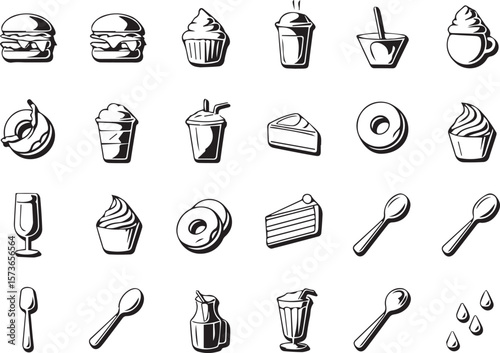 Delicious Food and Drink Icons A Collection of Tasty Vector Graphics