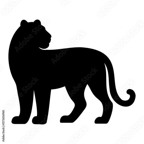 Tiger silhouette looking backward 1
