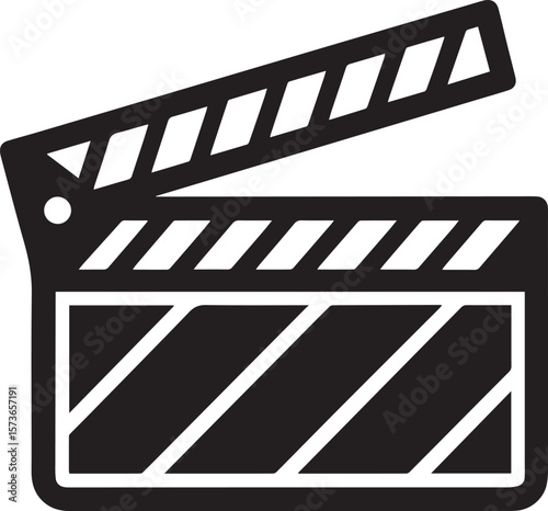 movie clapper board vector, movie clapperboard silhouette vector icon, movie clapper board vector logo