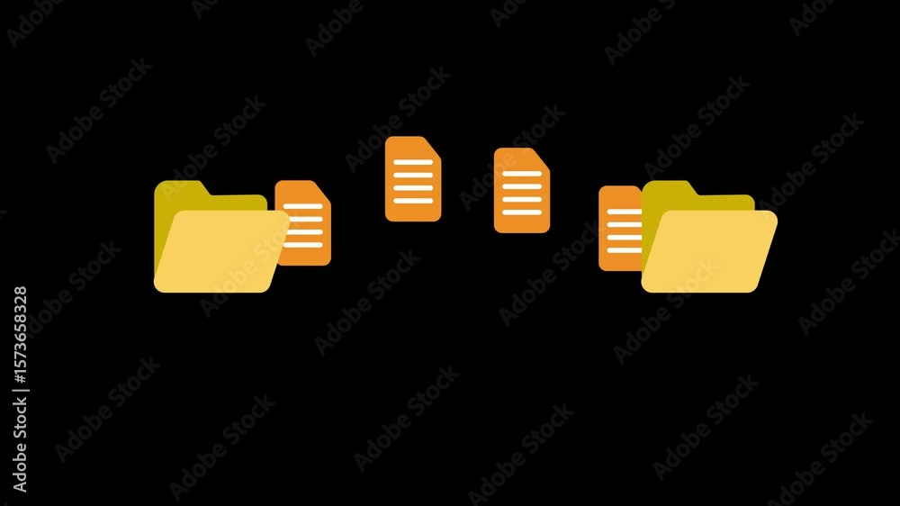 Two folders file transfer animation seamless loop. Suitable for ...