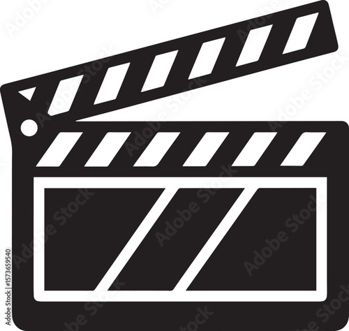 movie clapper board vector, movie clapperboard silhouette vector icon, movie clapper board vector logo