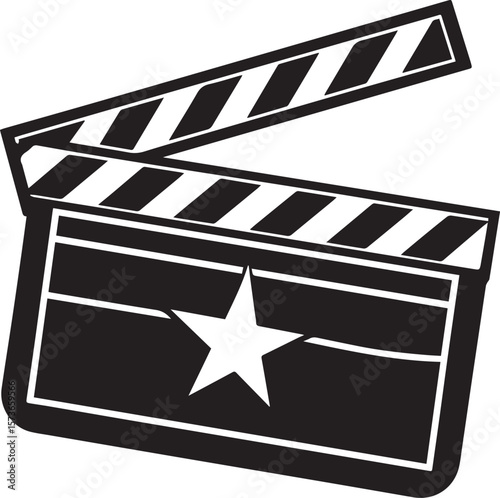 movie clapper board vector, movie clapperboard silhouette vector icon, movie clapper board vector logo