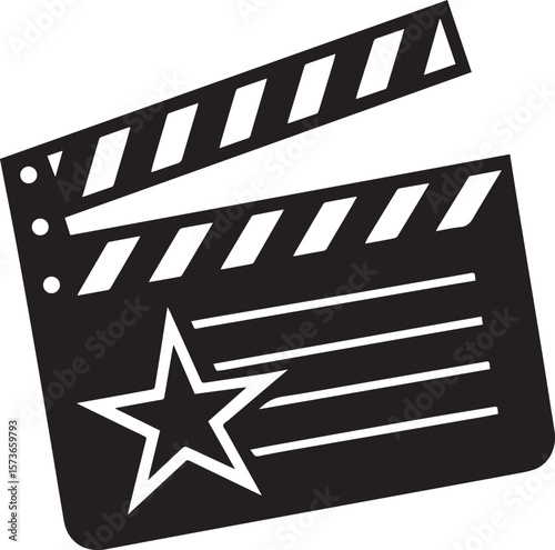 movie clapper board vector, movie clapperboard silhouette vector icon, movie clapper board vector logo