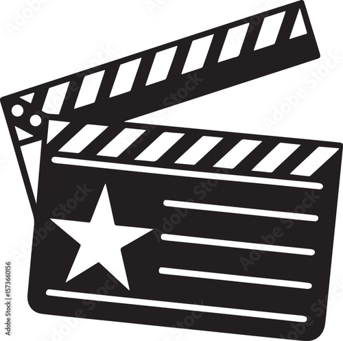 movie clapper board vector, movie clapperboard silhouette vector icon, movie clapper board vector logo