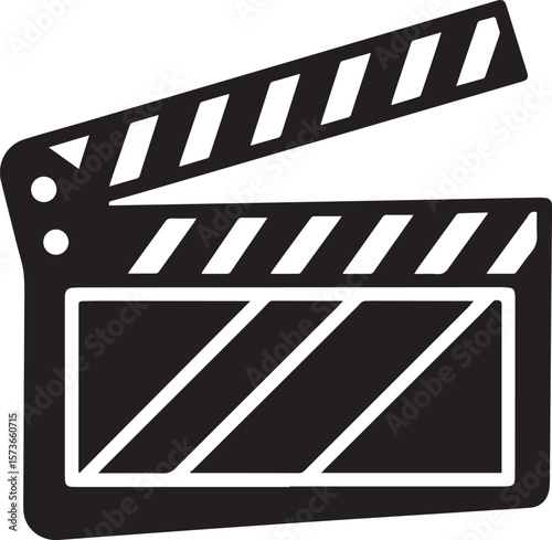 movie clapper board vector, movie clapperboard silhouette vector icon, movie clapper board vector logo