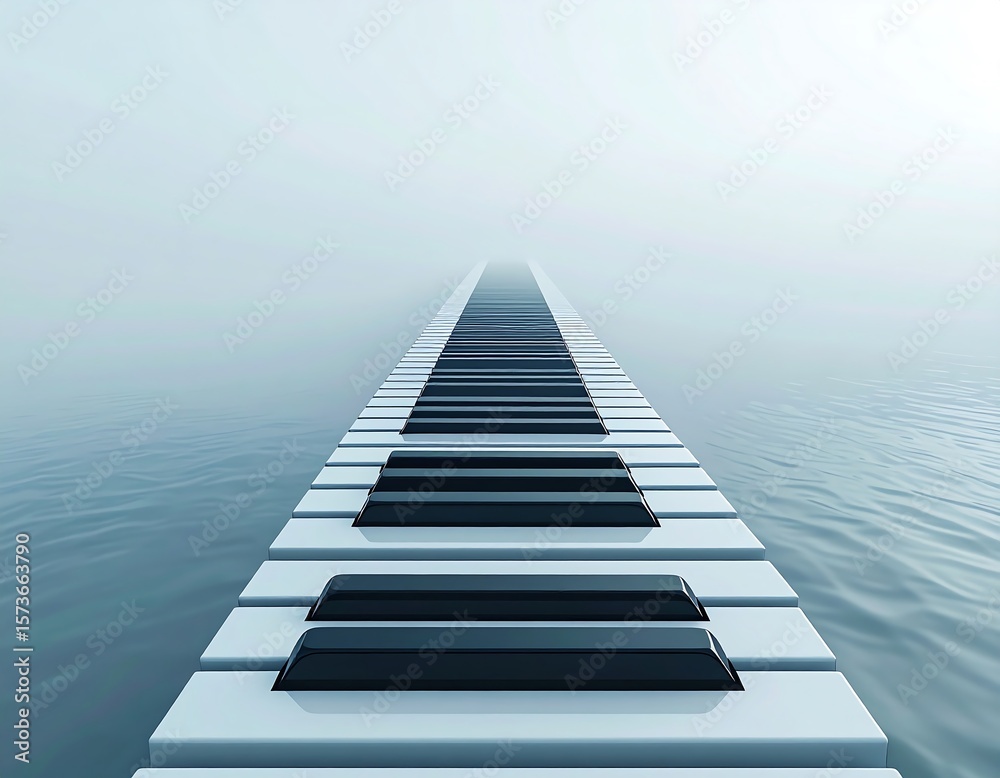 Obraz premium Piano Keys as Bridge