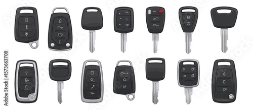 Collection of Various Car Key Fobs