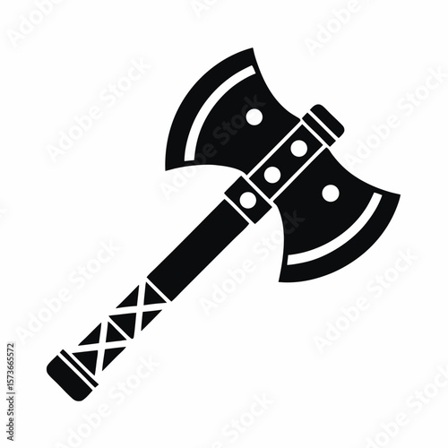 axe Viking icon silhouette vector illustration