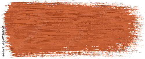 Textured Stroke of Burnt Sienna Acrylic Paint on White Background - Macro Detail