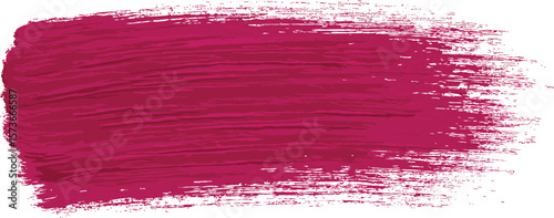Paint stroke of a vibrant magenta pink color on a white background for graphic use.
