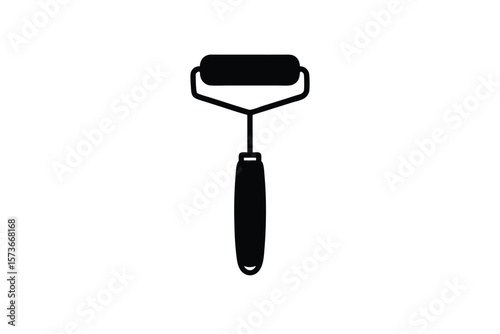 Minimal facial roller icon for skincare beauty tool vector art illustration