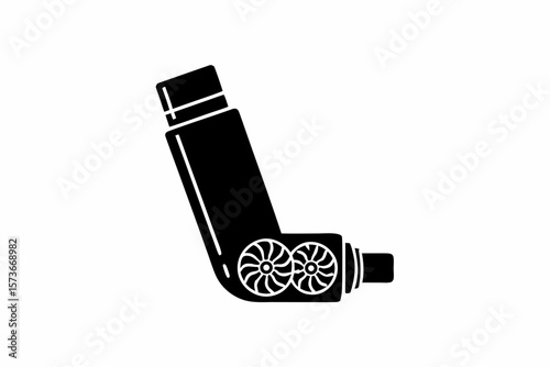 Asthma Inhaler silhouette vector illustration