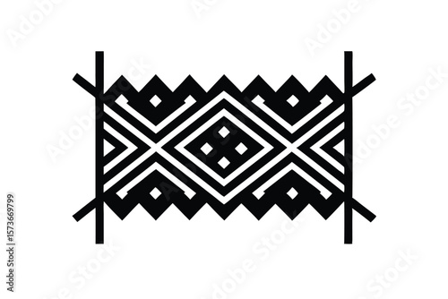 Traditional Shital Pati weaving pattern cultural textile vector art illustration