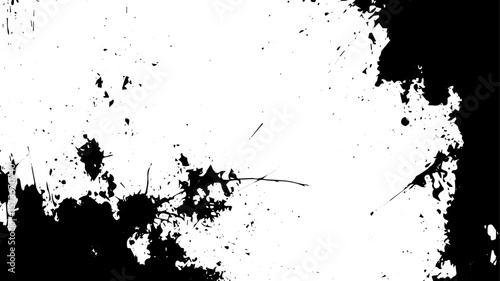 Minimal Ink Splatter Background, Grunge Paint Drip Texture on White with Copy Space