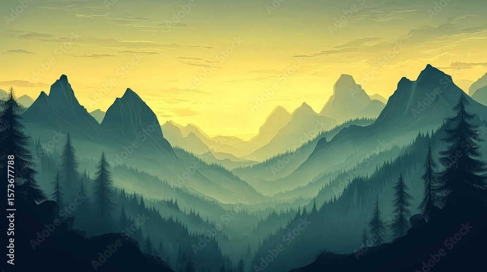 Obraz premium A striking depiction of the interplay between shadows and mist in a mountain landscape.