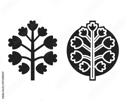 Sycamore tree icon vector silhouette illustration isolated on white background