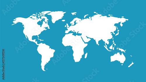 world map on blue background