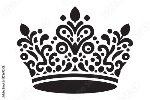 golden crown with floral ornament