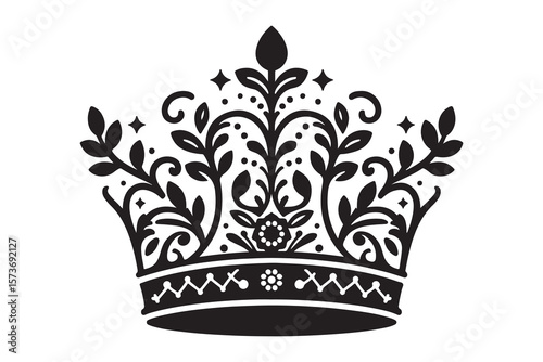 golden crown with floral ornament