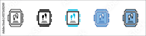 Step Counter Icon Pack Multistyle Illustration