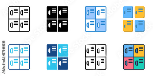 Lockers icon set multiple style collection 
