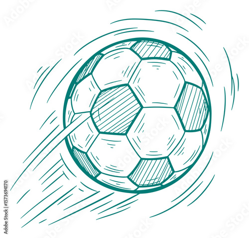 Cartoon Illustration of a Football in Motion