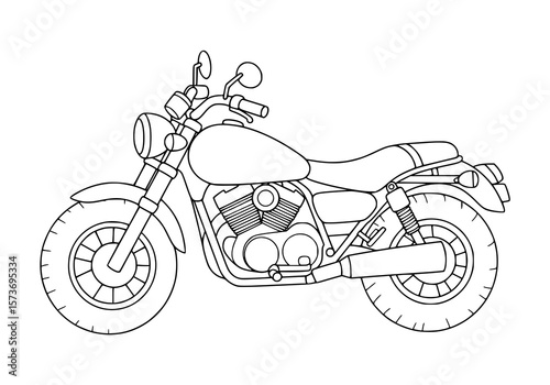 motorcycle bike drawing illustration for coloring pages	
