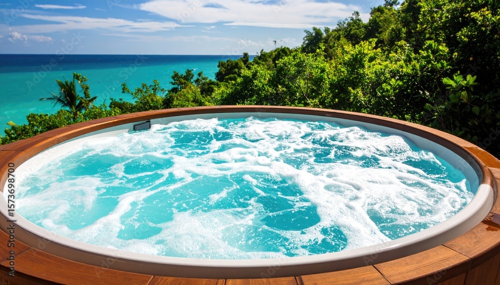 Outdoor hot tub overlooking ocean Outdoor hot tub overlooking ocean