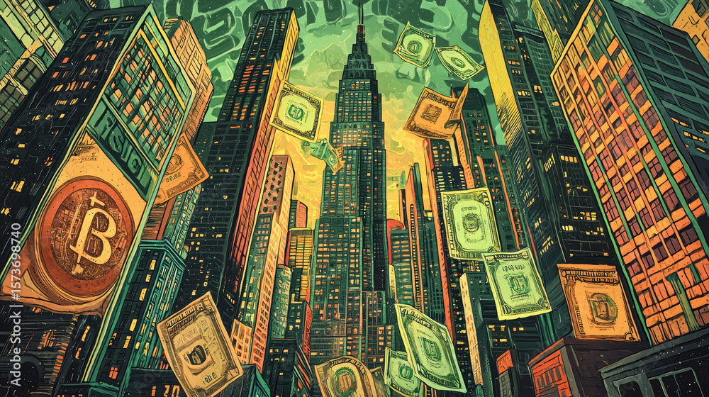 Fototapeta premium Design a creative conceptual poster for the financial sector, focusing on business loan financing. 