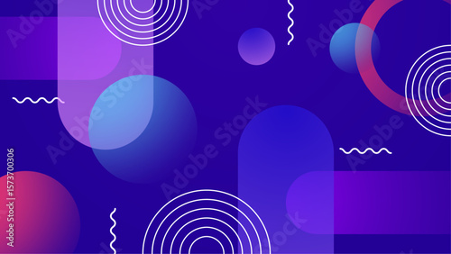 Abstract colorful shapes and lines create a modern design suitable for digital backgrounds, graphic design projects, and contemporary artistic concepts.