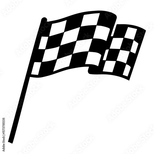 Race checkered flag icon with transparent background symbolizing motorsport finish and victory
