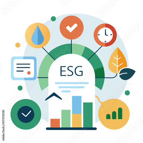 ESG Compliance Dashboard Showing Environmental Social Governance Metrics