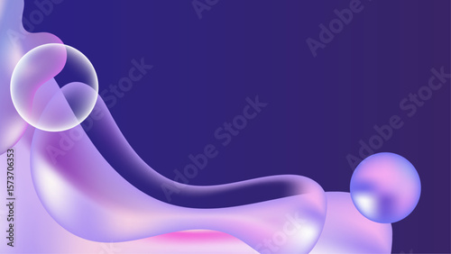 Abstract purple blobs and spheres on a dark background. Suitable for backgrounds, digital art projects, graphic design, and modern artistic concepts.
