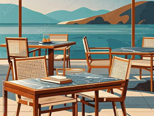 table and chairs on the beach