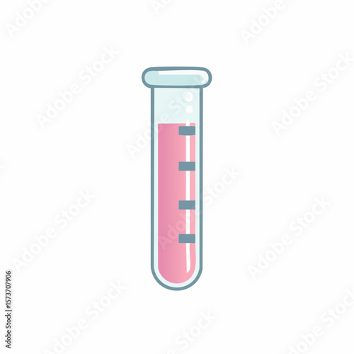 stylized test tube icon in flat design with clean shape and vibrant scientific color scheme