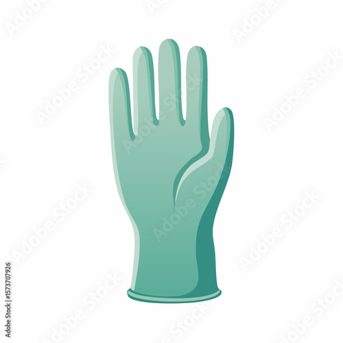 stylized latex glove icon in flat design with clean silhouette and medical-grade simplicity