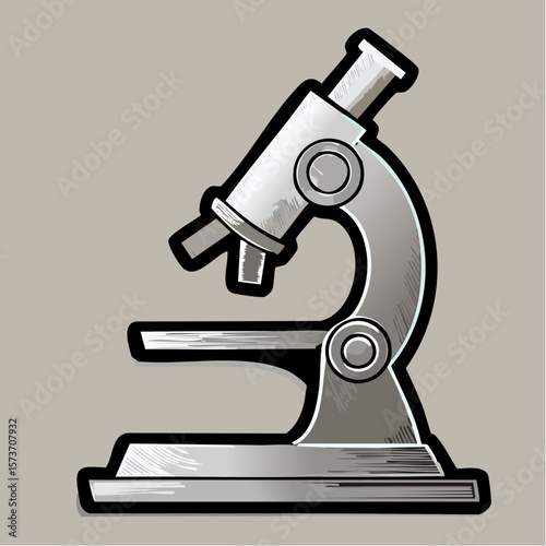 stylized microscope icon in smooth gradient fill with modern scientific and medical aesthetic