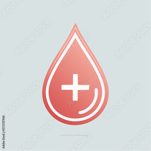 minimalist blood drop icon in clean line art style for healthcare and medical use